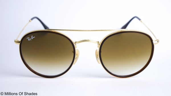 Round Double Bridge RB3647N - Gold Brown Gradient