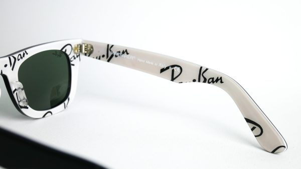 RB2140 Wayfarer Rare Print Edition - Large RayBan Logo Mania Black White - Image 4