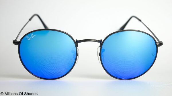 Round Metal - Black Blue Flash