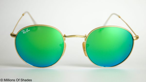 Round Metal - Matte Gold Flash Green