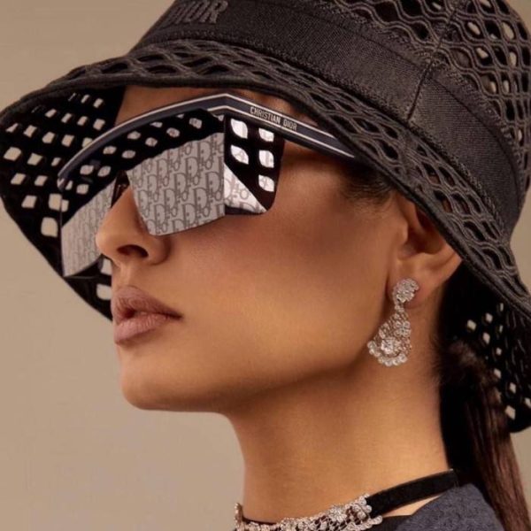 DiorClub M1U Navy Black With White Logo- Dior Oblique Mask Sunglasses - Image 5